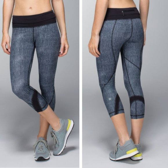 Lululemon Run: Inspire Crop II *All Luxtreme Burlap Texture Black Dune / Black - Picture 1 of 9